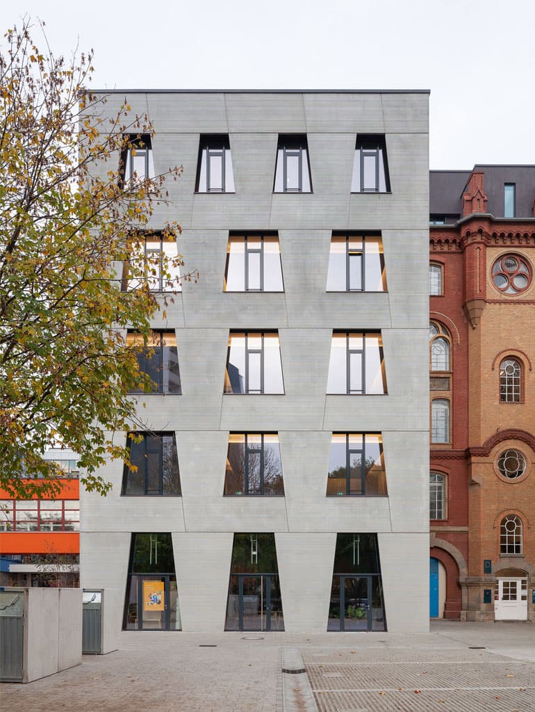 Detail view of the facade