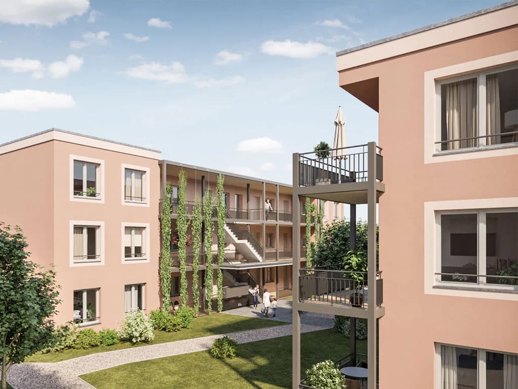 Rendering of courtyard