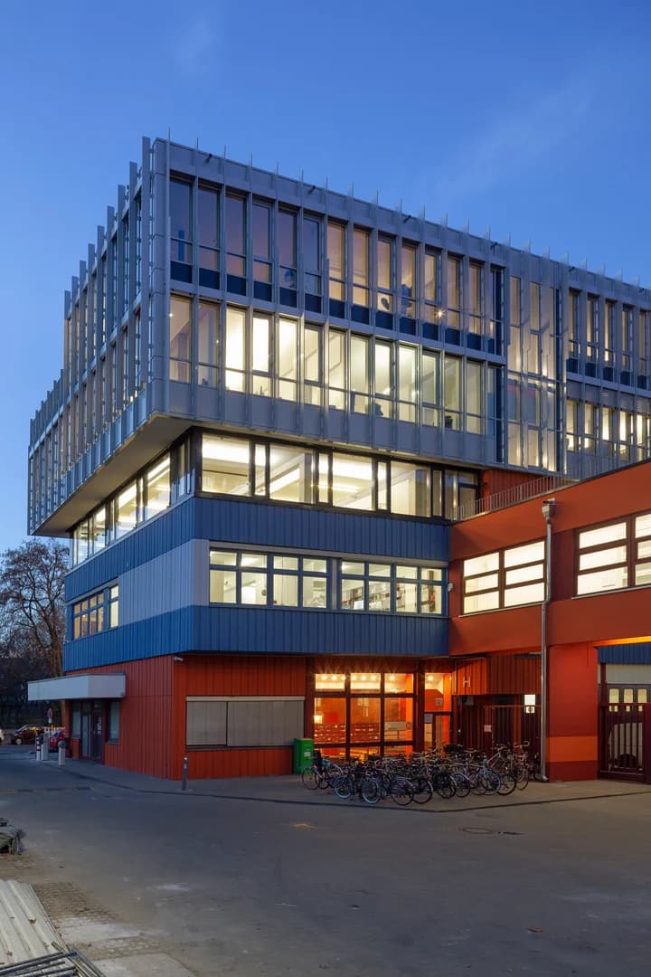 View looking up the building facade