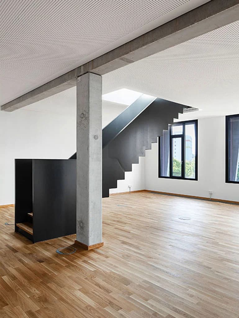 Corner view of the rooftop addition